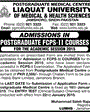 Admission notice for Liaquat University Of Medical And Health Sciences, Jamshoro
