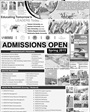 Admission notice for Lahore Leads University (LLU)