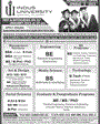 Admission notice for Indus University Karachi