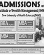 Admission notice for Dow University Of Health Sciences (Duhs) Karachi