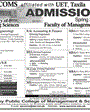 Admission notice for Army Public College of Management and Sciences APCOMS Rawalpindi