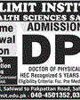 Admission notice for The Limit Group of Colleges Sahiwal