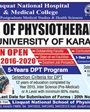 Admission notice for Liaquat National Hospital & Medical College, Karachi