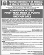 Admission notice for Peoples University Of Medical & Health Science For Women Nawabshah