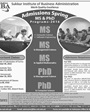 Admission notice for Sukkur Institute Of Business Administration IBA University