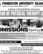Admission notice for Foundation University Islamabad