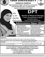 Admission notice for Isra University, Karachi