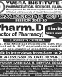 Admission notice for Yusra Medical & Dental College Islamabad