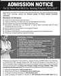Admission notice for College of Nursing Islamabad