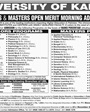 Admission notice for University Of Karachi