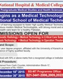 Admission notice for Liaquat National Hospital & Medical College, Karachi