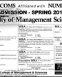 Admission notice for Army Public College of Management and Sciences APCOMS Rawalpindi