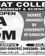 Admission notice for Liaquat College of Management & Sciences, Karachi