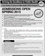 Admission notice for Pakistan Institute of Opthalmology (PIO), Rawalpindi