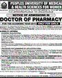 Admission notice for Peoples University Of Medical & Health Science For Women Nawabshah