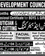 Admission notice for Skill Development Council Karachi