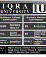 Admission notice for Iqra University Karachi