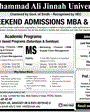 Admission notice for Mohammad Ali Jinnah University Karachi