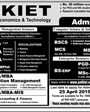 Admission notice for PAF Karachi Institute Of Economics And Technology Karachi