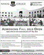Admission notice for Namal College Mianwali