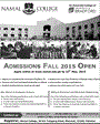 Admission notice for Namal College Mianwali