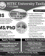 Admission notice for Hitec University Taxila
