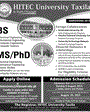 Admission notice for Hitec University Taxila