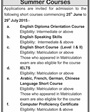 Admission notice for National University of Modern Languages Lahore