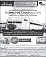 Admission notice for Institute Of Space Technology Islamabad