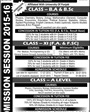 Admission notice for OPF Girls College Islamabad