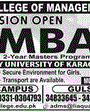 Admission notice for Liaquat College of Management & Sciences, Karachi
