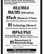 Admission notice for Preston University Islamabad