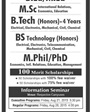 Admission notice for Preston University Karachi