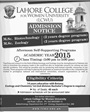 Admission notice for Lahore College For Women University (Lcwu) Lahore
