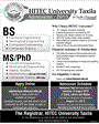 Admission notice for Hitec University Taxila