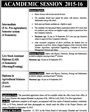 Admission notice for Pir Mehr Ali Shah Arid Agriculture University Rawalpindi