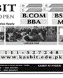 Admission notice for Khadim Ali Shah Bukhari Institute Of Technology (Kasbit), Karachi