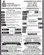 Admission notice for Indus University Karachi