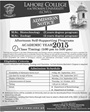 Admission notice for Lahore College For Women University (Lcwu) Lahore