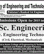Admission notice for Quaid e Azam Group of Technical Colleges Sahiwal