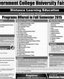 Admission notice for Govt College University GCU Faisalabad