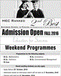 Admission notice for National College of Business Administration & Economics (NCBAE) Lahore