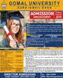 Admission notice for Gomal University Dera Ismail Khan (DI Khan)