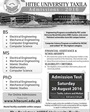 Admission notice for HITEC University Islamabad