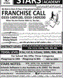 Admission notice for Stars Educational Network, Head Office Johar Town Lahore