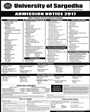 Admission notice for University Of Sargodha UOS