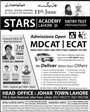 Admission notice for Stars Educational Network, Head Office Johar Town Lahore