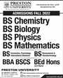 Admission notice for Preston University Islamabad