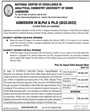 Admission notice for National Centre of Excellence in Analytical Chemistry Jamshoro