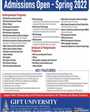 Admission notice for Gift University Gujranwala